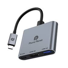 موزع متعدد الوظائف 3 في 1 من فون بلانيت، مزود بمنفذ USB-C مصمم لأجهزة الكمبيوتر المحمولة.