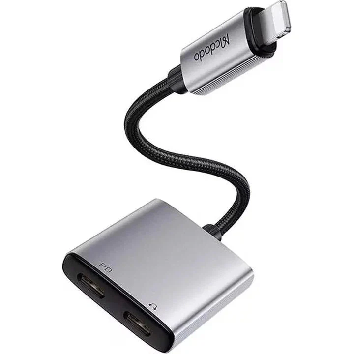 حول ماكدودو CA-5540 ثنائي الوظائف (Lightning إلى Lightning وصوت 3.5 ملم)